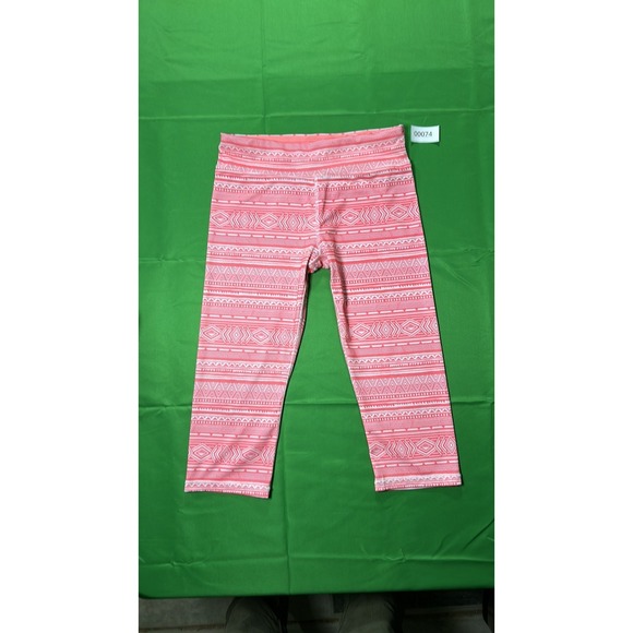 Energie Pants - Energie Tribal Print Cropped Leggings Pink White Geometric Yoga Pants Womens M